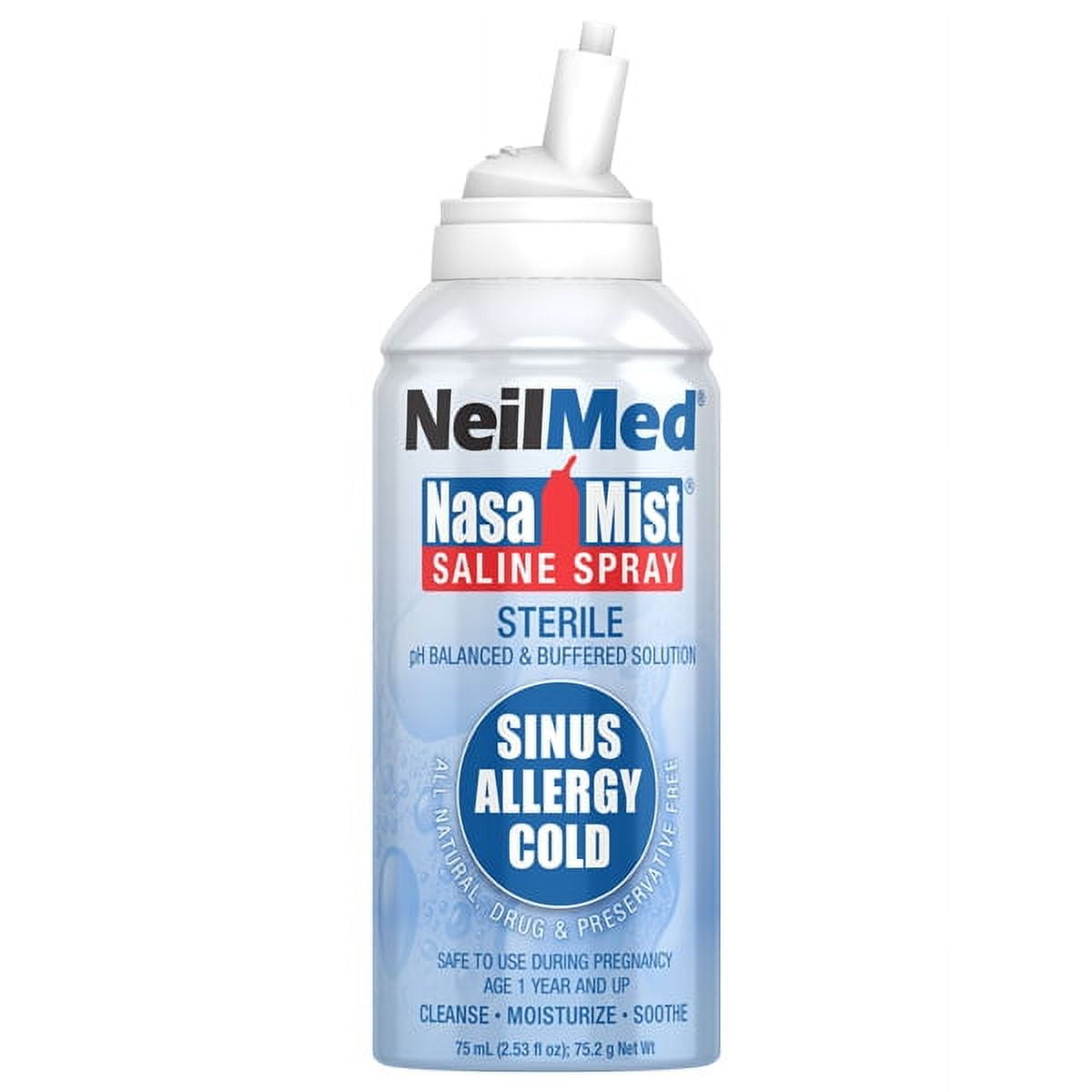 NeilMed Nasamist Nasal Saline Spray, Isotonic, 75 ml, Drug-Free Nasal Care for Daily Use