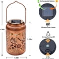 thumbnail image 3 of Billuyoard Luces de linterna solar de hierro para colgar, decoración para jardín, exterior, aspecto retro, impermeable, colgante, solar Jardín y Patio, 3 of 4