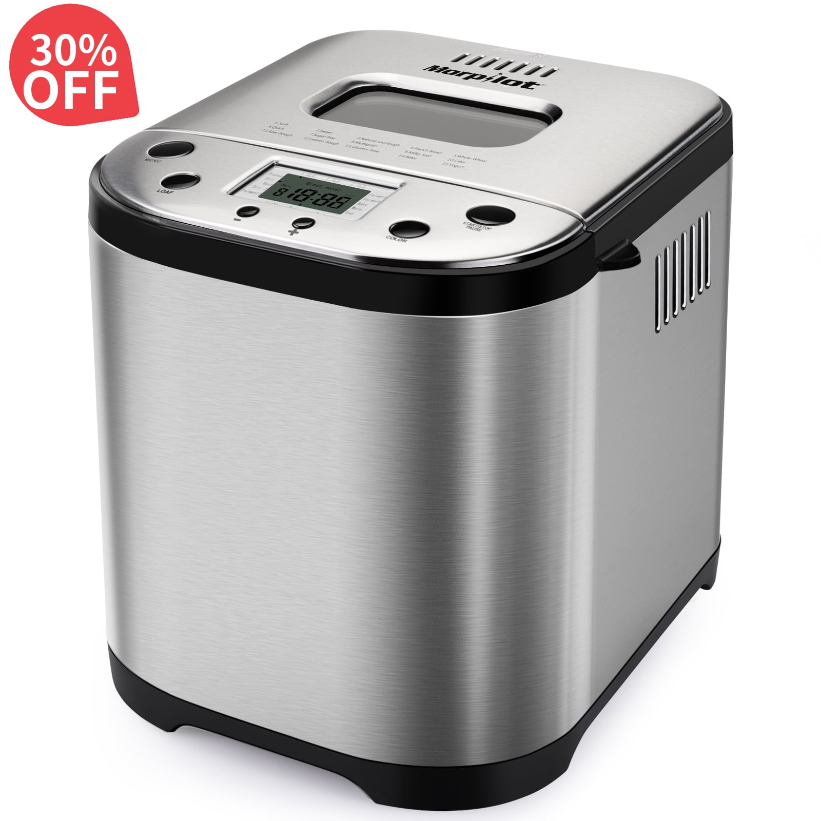 Compact Automatic Bread Maker, Silver + 1 Year Extended Warranty