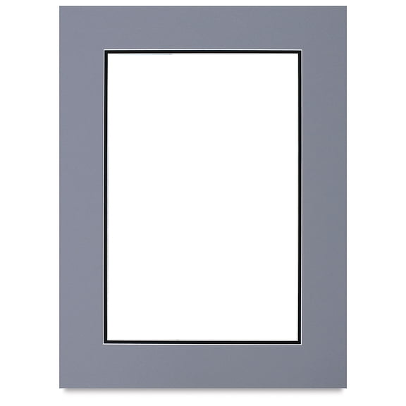 Blick Double Mat - Bar Harbor Gray/Smooth Black, 18" x 24" (11-3/4" x 17-3/4" opening)