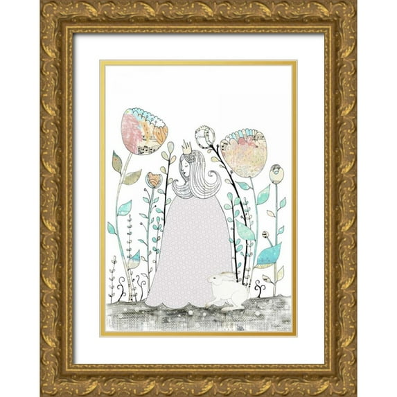 Ogren, Sarah 11x14 Gold Ornate Wood Framed with Double Matting Museum Art Print Titled - Princess and the Rabbit