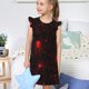 thumbnail image 4 of Balery Red Spider On The Web Camisón de princesa para niñas, pijama de algodón con mangas abullonadas, suave y bonito.-Small, 4 of 6