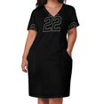 thumbnail image 2 of Negro número 22 jersey deportivo de la suerte veinte dos vestido suelto con bolsillos vestidos de baile vestidos de mujer elegantes y bonitos, 2 of 6