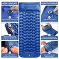 thumbnail image 4 of Camping Sleeping Pad, Ultralight Camping Mat with Pillow Built-in Foot Pump Inflatable Sleeping Pads Compact for Camping Backpacking Hiking Traveling Air Mattress, 4 of 7