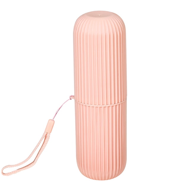 Portable Toothbrush Container Case, Multifunctional Travel Toothbrush Cup for School Pink,Green