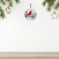 thumbnail image 2 of Maison Concepts Christmas 6" Round Metal Ornament Cardinal - Set of 2, 2 of 3