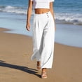 thumbnail image 2 of Wide Leg Pants for Women Loose Yoga Pants with Pockets Silk-crepe/Regular/Tall Stretch Casual Lounge Pants Summer Beach Vacation Clothes, 2 of 7