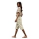 thumbnail image 4 of Pantalones de la Cintura Elástica de las Mujeres Medio Pantalones Cortos Botones de la Cintura Elástica de Verano Lino Bolsillos Pantalones, Lino de Algodón, 4 of 9
