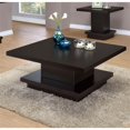 thumbnail image 4 of Coaster Table Basse Carrée Contemporaine en Bois avec Piédestal en Cappuccino, 4 of 8