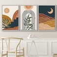 thumbnail image 3 of IDEA4WALL Framed Wall Art Print Set Geometric Sun Moon Tropical Plant Valley Nature Abstract Illustrations Modern Decorative Chic for Living Room, Bedroom, Office - 16"x24"x3 White, 3 of 5