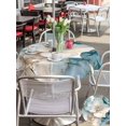 thumbnail image 5 of Outdoor Tablecloth with Umbrella Hole for Patio/Picnic/Party/Camping, White Teal Cherry Blossom Waterproof Table Cloth Round Cover Washable, Spring Summer Flowers Watercolor (Dia 54"), 5 of 9