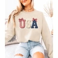 thumbnail image 3 of Ink-Printed USA Coquette Bow Sweatshirt for Women Girls Kids Patriotic July 4th Family Matching Sand Sweatshirt Adult Medium, 3 of 8