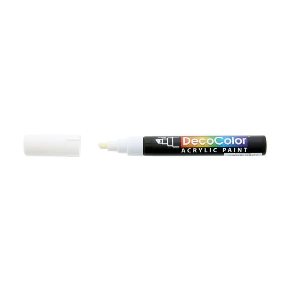 Uchida DecoColor Acrylic Paint Marker, Chisel, White