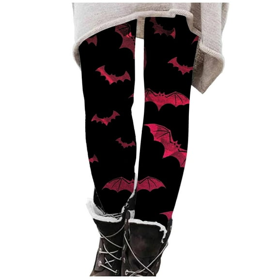 hoksml Plus Size Halloween Leggings for Women, Fashion Casual Halloween Printed Yoga Pants Tight Leggings High Waist Long Thermal Elastic Pants On Clearance