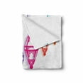 thumbnail image 2 of Lantern Soft Flannel Fleece Throw Blanket, Celebration with Hanging Fanoos Festivities Theme Print, Cozy Plush for Indoor and Outdoor Use, 60" x 80", Multicolor, by Ambesonne, 2 of 6