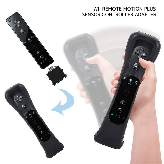 Acelerador Adaptador Motion Plus de 2 Piezas con de Silicona Controlador de Sensor Motion Plus para Control Remoto Negro