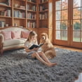 thumbnail image 3 of Rugs for Living Room 5x8, Alfombras para Salas Shag Large Plush Soft Area Rug, Shaggy Carpets for Bedroom, Kids Boys Girls Home Decor Aesthetic (Dark Grey, 5 x 8 Feet), 3 of 7