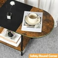 thumbnail image 3 of Coffee Tables for Living Room,2-Tier Small Coffee Table Farmhouse Oval Center Table with Storage Shelf and Wood Tabletop,for Small Space,Home Office,Black & Brown, 3 of 15