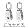thumbnail image 2 of Wire Rope Pulleys, Stainless Steel Pulley Block With Heavy Duty Lifting Capacity, 360 Degree Swivel For Rope Traverse. Set Of 5., 2 of 8