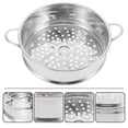 thumbnail image 3 of BRIGHTFUFU Canasta para vaporera de alimentos de 20 cm, asas prácticas de acero inoxidable, vaporera, rejilla de vaporizador de bollos útil para el hogar, cocina, restaurante (plateado), 3 of 7