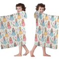 thumbnail image 4 of White Princess & Leaf Pattern Hooded Bath Towel，60"x35" for Ages 3 To 12 Kids, Quick Dry Lightweight Soft Microfiber Hood Beach Towel Cover Up for Kids, 4 of 7