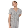 thumbnail image 4 of Aria Women's Brushed Sweater Knit Short Sleeve Split Neck Waltz Nightgown, Sizes up to 5X, 4 of 6