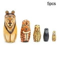 thumbnail image 4 of 5 Pcs/Ensemble Figurines en Bois de Lion Peint à la Main, Jouet Matryoshka, 4 of 4
