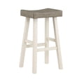 thumbnail image 3 of Lexicon Caspian Solid Wood 29" Stool in 2-Tone Color Finish (White and Coffee), 3 of 7
