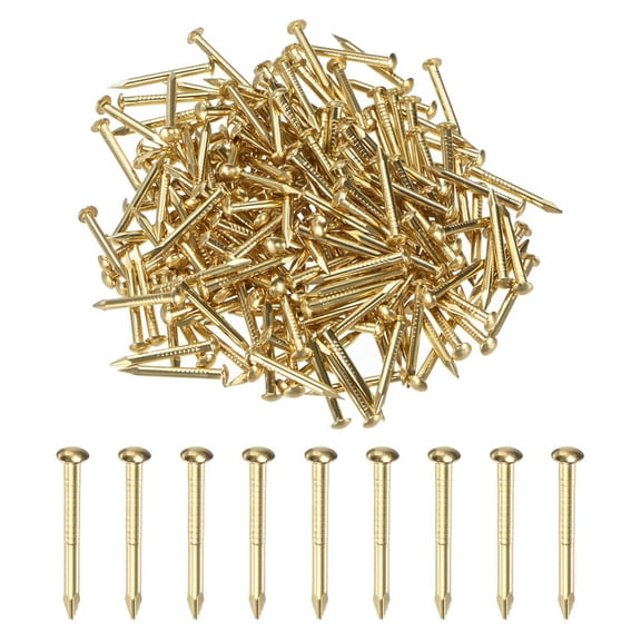 Uxcell 200-Pack Small Tiny Nails, 1.5mm x 15mm Brass Nails Hardware Round Head