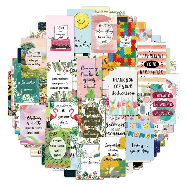 72pcs Inspirational Motivational Cards Thankful Mini Quote Cards Suitable for Birthdays Festivals