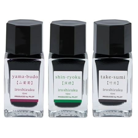 Namiki Pilot Iroshizuku Mini Bottled Ink - Black & Green & Purple - 3-Pack Fall Set