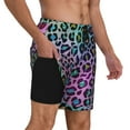 thumbnail image 3 of Picia Rainbow Animal Skin pattern Mens Swim Trunks with Compression Liner Stretch Beach Shorts Quick Dry with Zipper Pockets No-Chafing Board Shorts-X-Large, 3 of 9