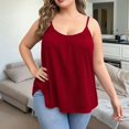 thumbnail image 5 of Plus Size Tank Tops for Women Loose Spaghetti Strap Tunic Blouses Red L, 5 of 7