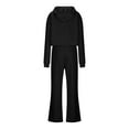 thumbnail image 6 of Women 2 Piece Sweatsuits Outfit Long Sleeve Oversize Workout Sport Gym Casual Comfortable Lounge Gym Crop Pullover Hoodie Drawstring Wide Leg Sweatpants Fall Travel Tracksuit, 6 of 6