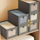 thumbnail image 5 of 6 Piezas Caja de Almacenamiento con Tapa, Cajas Organizadoras para Clósets, Organizador de Ropa Plegable para el Hogar, Dormitorio, Armario, Oficina (Gris), 5 of 7