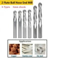 thumbnail image 2 of 6mm shank Solid Carbide Spiral 2 Flutes Ball Nose End Mill Cutter Engraving Bit, 2 of 5