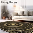 thumbnail image 2 of ODIKA 6'x9' Machine Washable Non-Slip Area Rug, Art Sunburst Starburst Design Machine High Traffic Rug, Black, 548353, 2 of 7