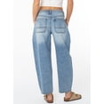 thumbnail image 3 of Celebrity Pink Women's Mid Rise Utility Barrel Jeans, Sizes 1-21, 3 of 6