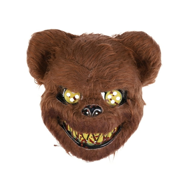 EeaseMX Máscara de oso sangriento aterrador, accesorio de disfraz para Halloween, mascarada, cosplay, fiesta de disfraces (marrón)