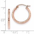thumbnail image 2 of Beautiful 10k Rose Gold Textured Polished Hoop Earrings, 2 of 2