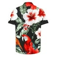 thumbnail image 4 of Njoeus Mens Hawaiian Shirts Short Sleeve Button Up Shirts - Novelty Floral Graphic T-Shirt Comfortable Casual Summer Beach Shirts - Big & Tall Sizes 3X 4X 5X Summer Savings Red, 4 of 5