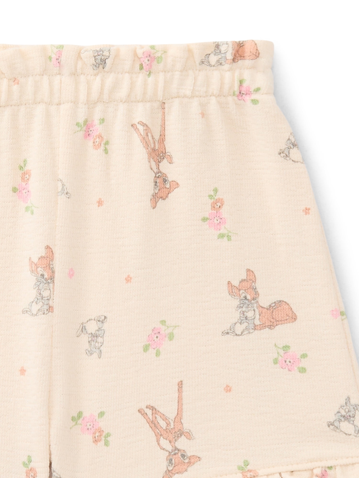 Bambi Baby Girls Faun Friends Textured Knit Top and Ruffle Shorts Set, 2-Piece, Sizes 0M-24M