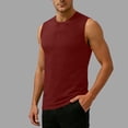 thumbnail image 6 of Jinhomg Men's Sleeveless Tank Top Round Neck Casual Muscle Vest Tee Soft Stretch Breathable Summer Tank Undershirt for Men Wine,L, 6 of 7