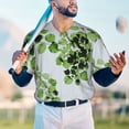 thumbnail image 6 of Daiia Watercolor Green Leaves Mens Baseball Jersey Button Down Shirts Short Sleeve Sports Uniforms-4X-Large, 6 of 9