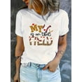 thumbnail image 1 of T-Shirt Graphique Décontracté Baseball & Cœur pour Femmes - Col Rond Manches Courtes Confortable, Parfait pour la Fête des Pères, Fête des Mères, Nouvel An, Festival de Printemps, Saint-Valentin, Fête de l'Indépendance, Naissance, 1 of 6