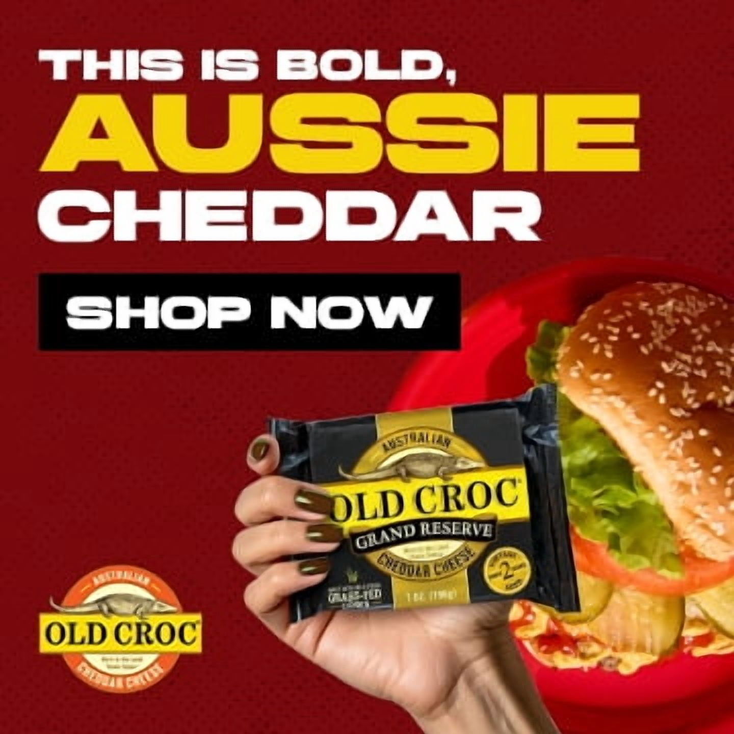 Old Croc Grand Reserve Cheddar Cheese, Plastic Wrapper, Refrigerated