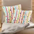 thumbnail image 2 of MUOOUM Colorful Stripe Polka Dot Set of 2 Throw Pillow Covers Cases - 16" x 16" Square Decorative Cushion Covers for Sofa Couch Bed Home Decoration, 2 of 7