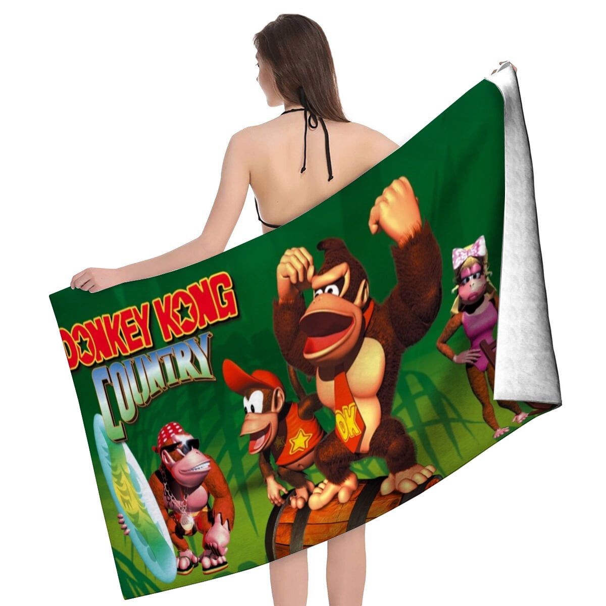 Donkey Kong Country Gifts Beach Towel for Women Girl Birthday Inspired Fan Bath Outdoor Music Lover