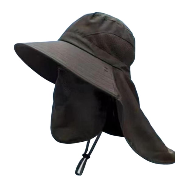 Sombrero para el sol, ligero, de ala ancha, para pesca, para mochilerismo y montañismo al aire libre. Negro