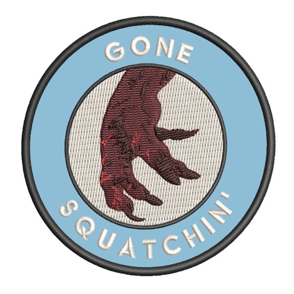 Bigfoot Patrol! Gone Squatchin' 3.5" Iron On Or Sew On Embroidered Fabric Badge Patch Unexplained Mysteries Iconic Series